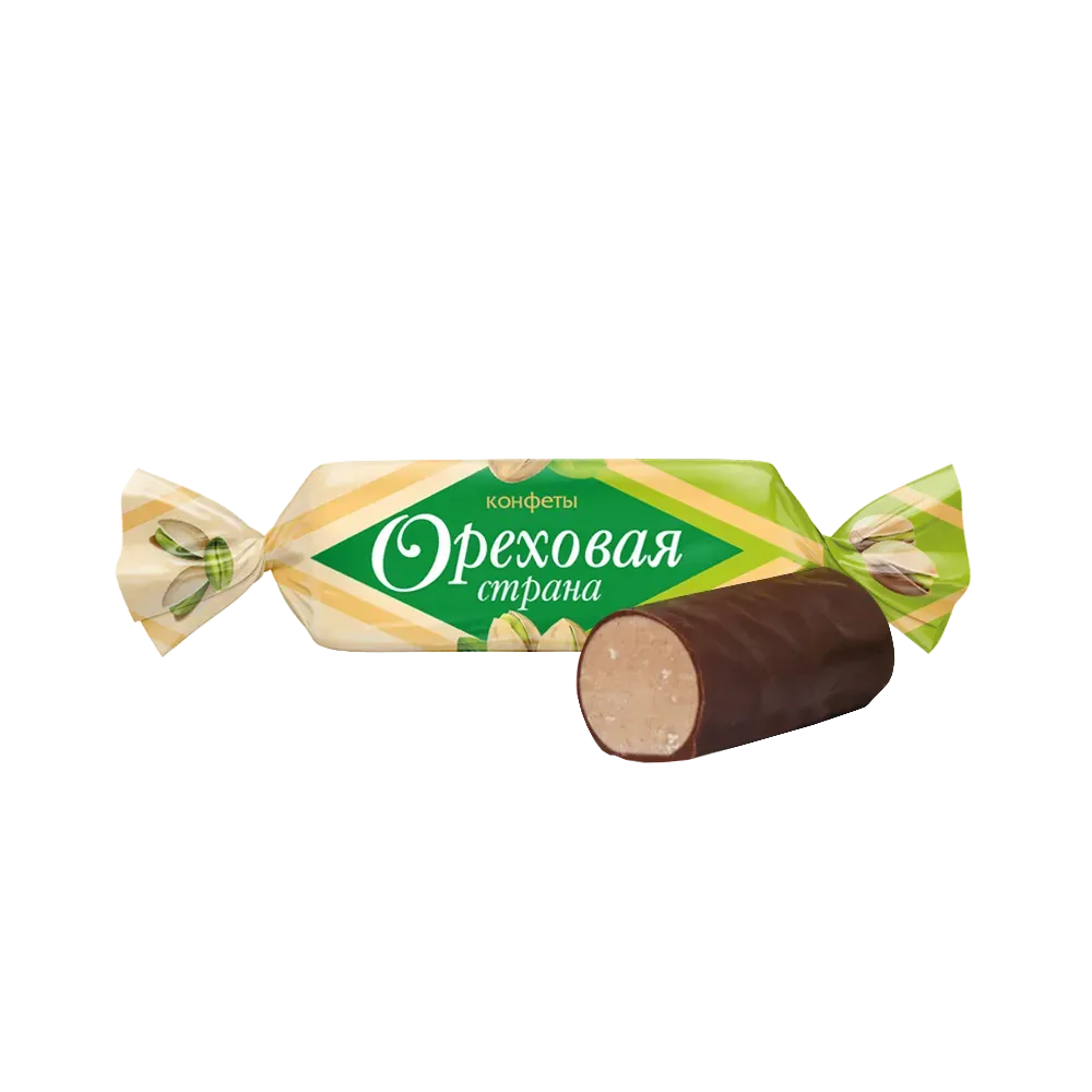 Конфеты глазированные Ореховая страна со вкусом фисташки кг