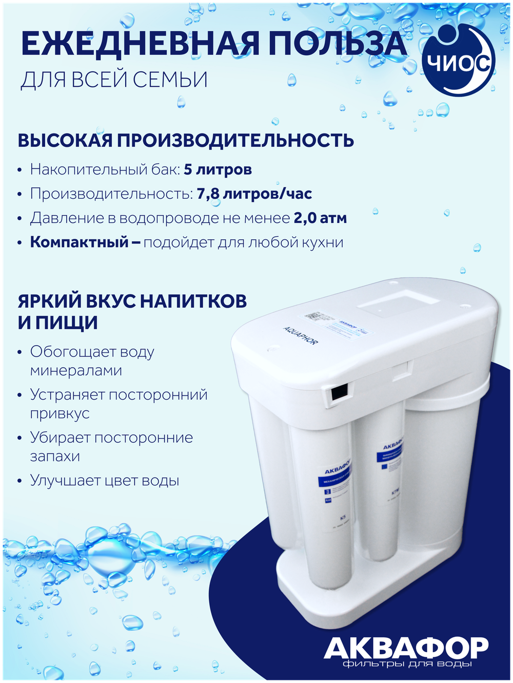 Фильтра Аквафор К5-К2-КО-50S-К7М для обратного осмоса