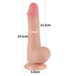 Телесный фаллоимитатор 7.5 Sliding Skin Dual Layer Dong на присоске - 19,5 см. (Цвет: телесный)