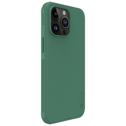 Усиленный чехол зеленого цвета (Deep Green) от Nillkin для iPhone 15 Pro Max, серия Super Frosted Shield Pro
