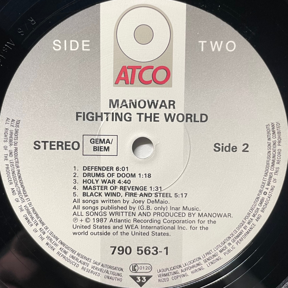 Manowar - Fighting The World (Германия 1987г.)