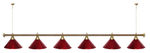 Лампа STARTBILLIARDS 6 пл. (плафоны зеленые,штанга золотая,фурнитура золото)