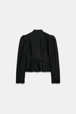 ZARA ЖАККАРДОВЫЙ ЖАКЕТ — ZW COLLECTION, ЧЕРНЫЙ