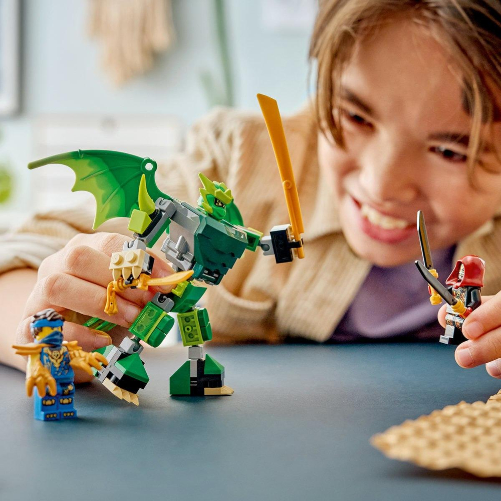 Конструктор Лего Ниндзяго Битва роботов-драконов Ллойда 71862 | LEGO NINJAGO Lloyd's Dragon Mech Battle 81 деталь | 6+