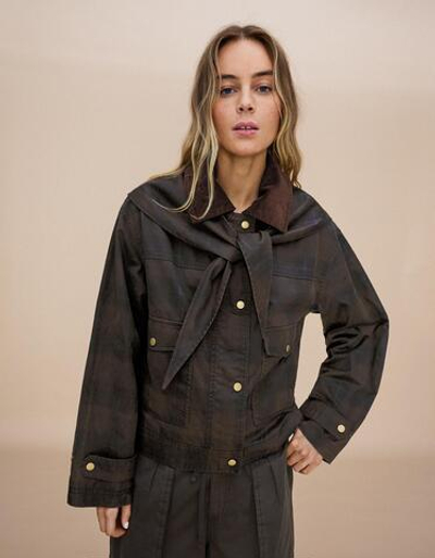 Женская вощеная куртка из вельвета с платком - BERSHKA