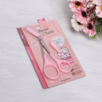 Ножницы с расчёской для коррекции бровей «Eyebrows», цвет розовый, 13*5,3см