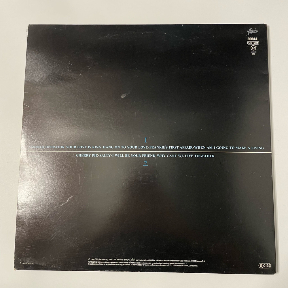 Винтажная виниловая пластинка LP Sade Diamond Life (Нидерланды, 1984)