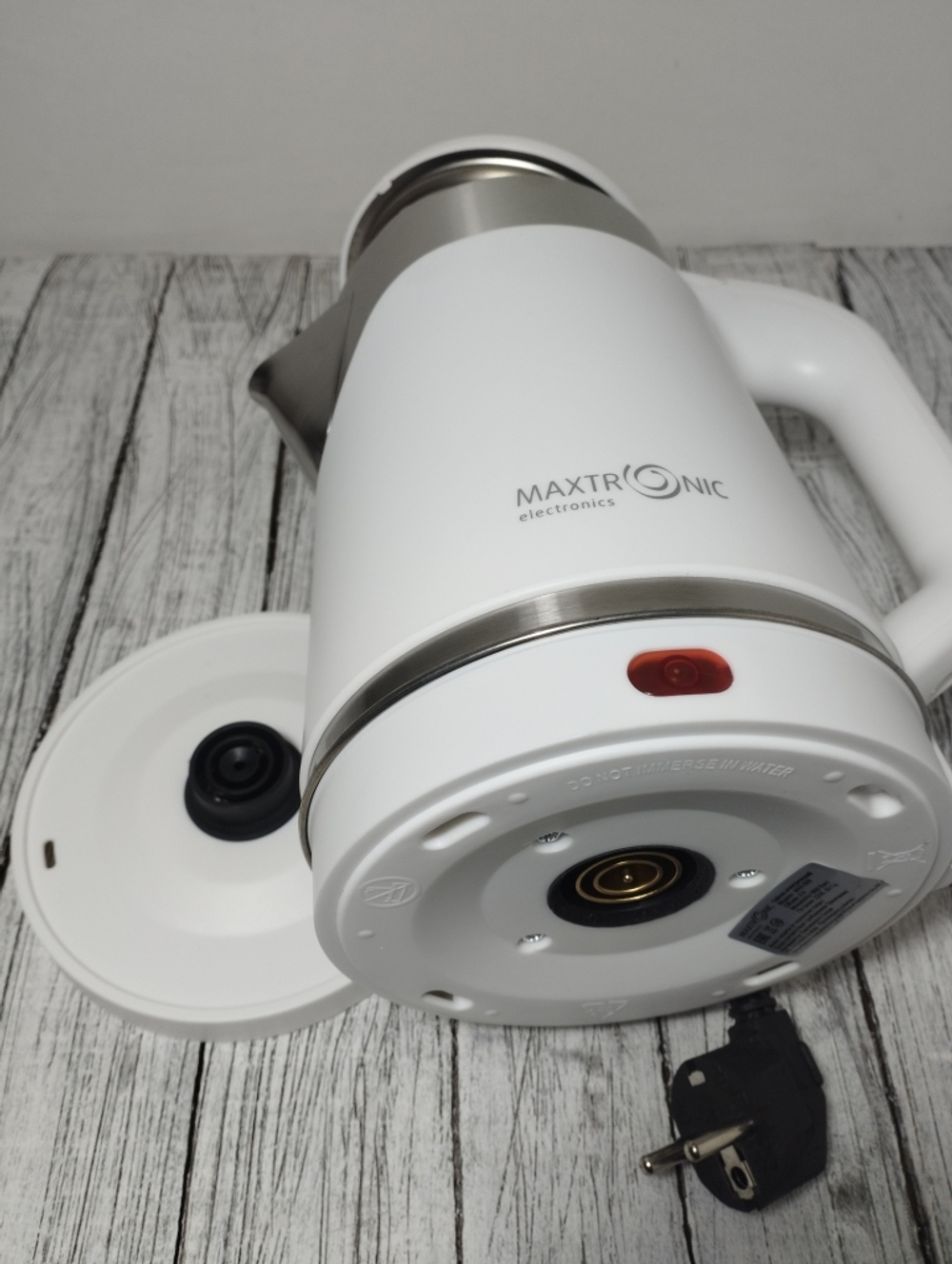 Чайник 2,0л нерж двойные стенки Maxtronic белый 1500Вт 509MAX