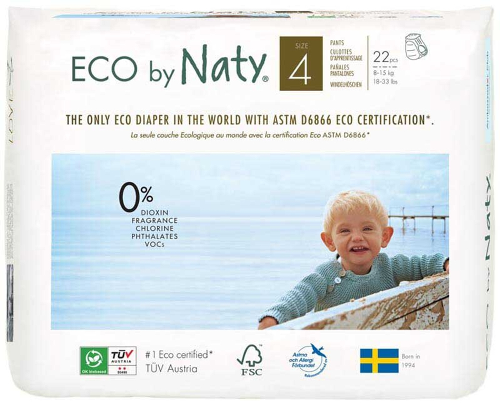 Подгузники-трусики Eco, размер 4 Naty