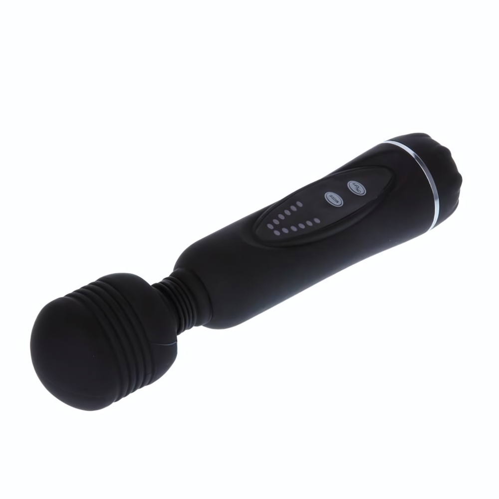 Черный вибромассажер со сменными насадками Power Wand - 20,5 см. (Цвет: черный)
