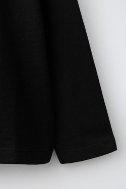 ZARA ОДНОТОННЫЙ ЛОНГСЛИВ, ЧЕРНЫЙ