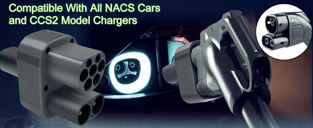 Адаптер переходник Teschev на кабель зарядный Type 2 CCS  to TESLA Supercharger