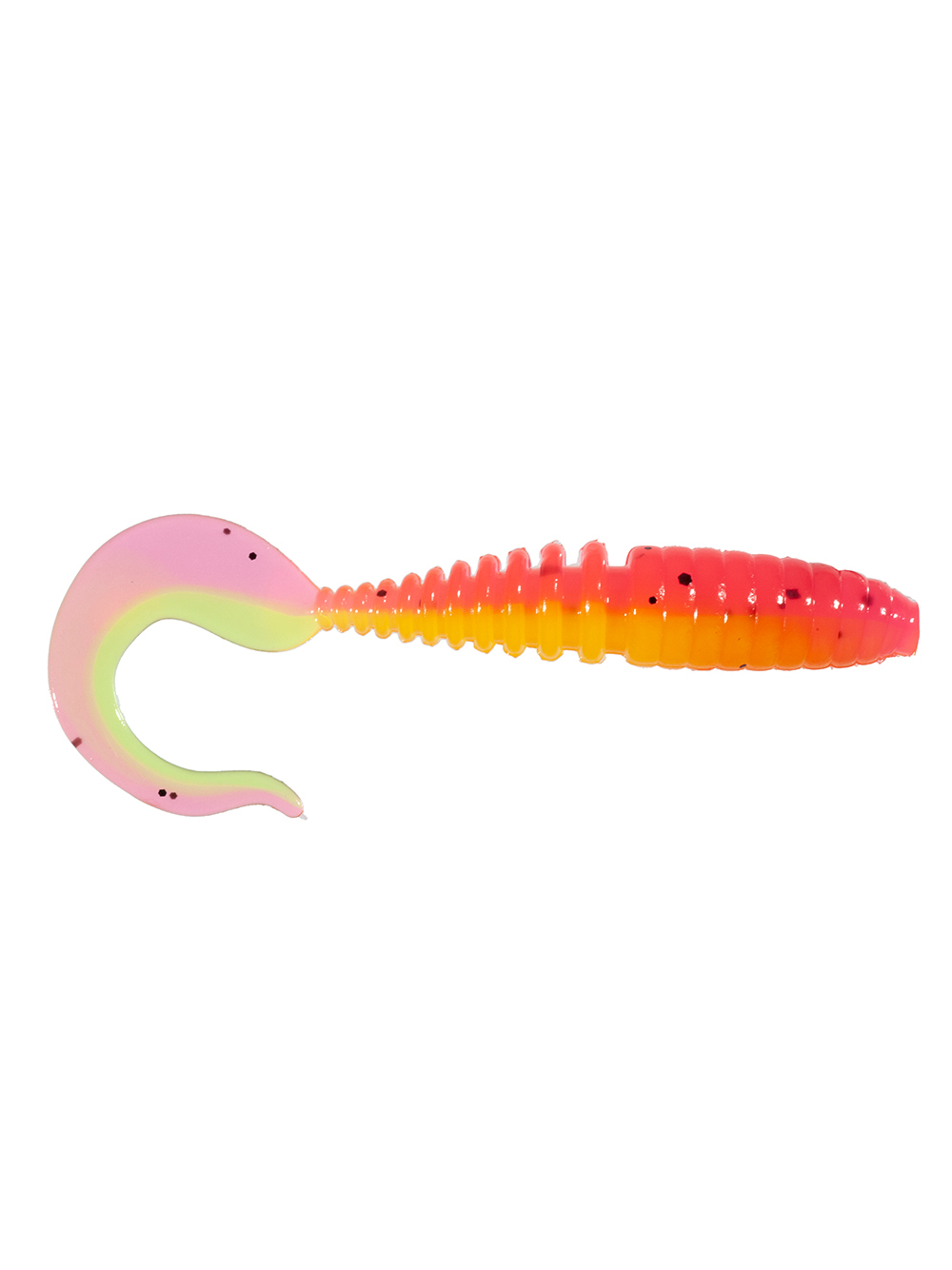 Приманка ZUB-TWIST  75мм(3")-6шт, (цвет 023) розовый верх - желтый низ