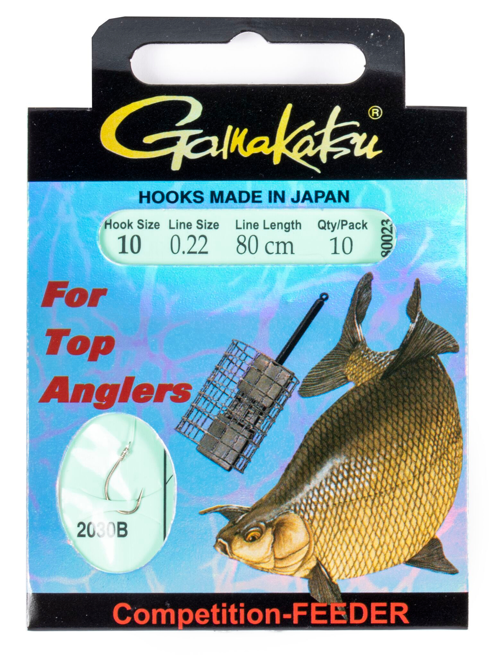 Крючки с поводком Gamakatsu BOOKLET FEEDER STR 2030B разм. 10-0.22мм 80см 10шт.
