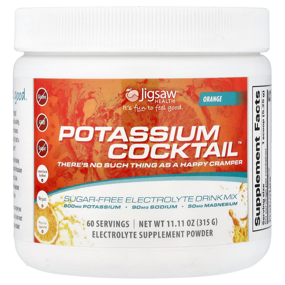 Jigsaw Health, Pickleball Cocktail®, смесь для приготовления напитков с электролитами без сахара, апельсин, 315 г (11,11 унции)