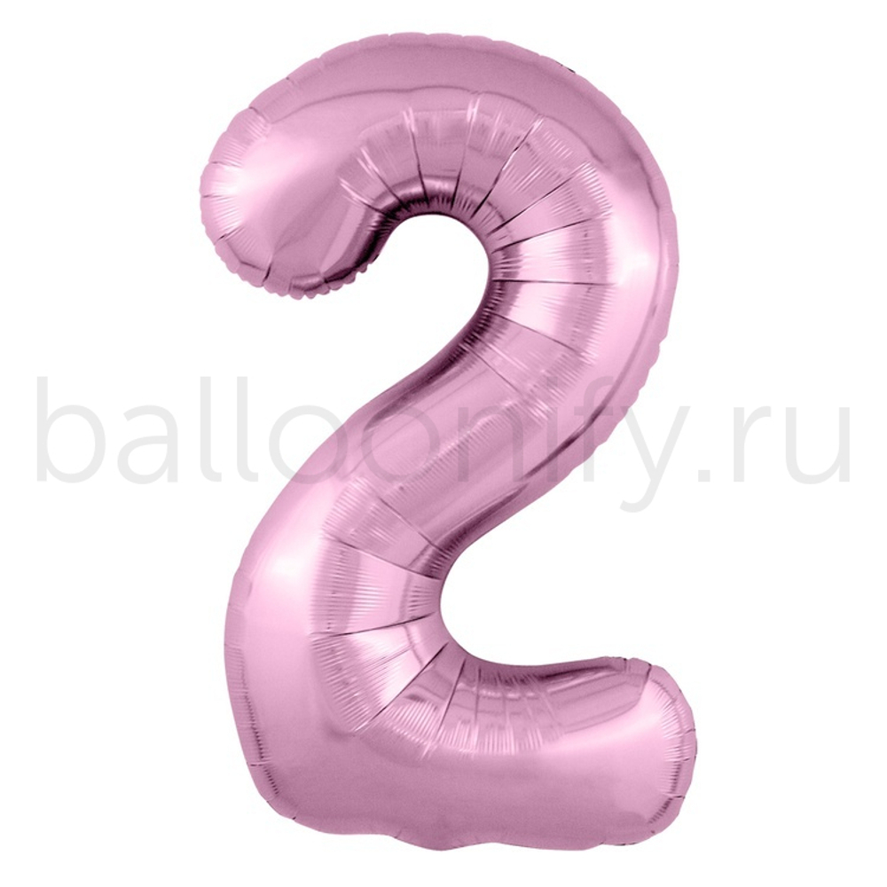Шар ЦИФРА 2 Металлик Flamingo 40" 102 см