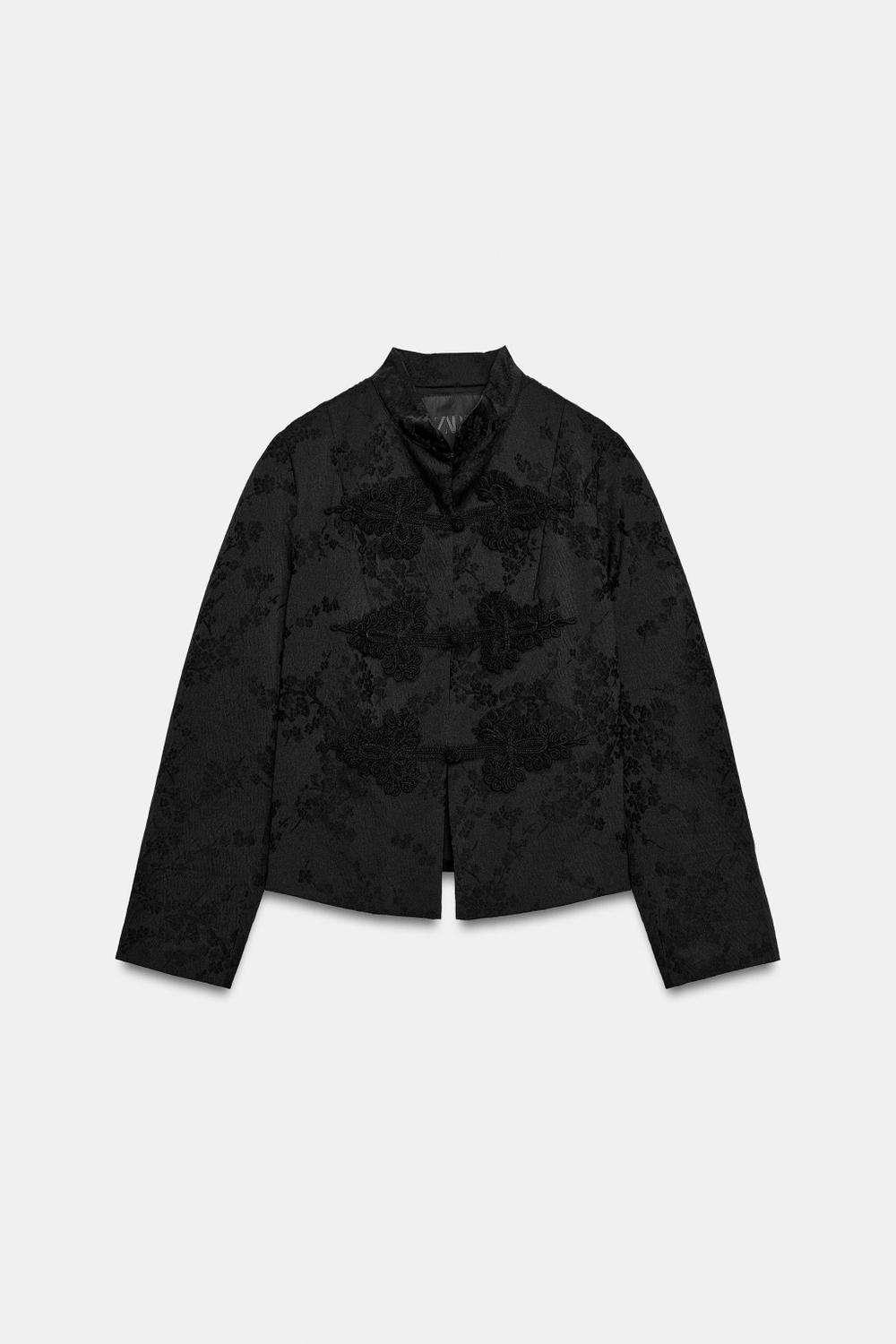 ZARA КУРТКА ЖАККАРДОВАЯ С ЗАСТЕЖКАМИ-КЛЕВАНТ — ZW COLLECTION, ЧЕРНЫЙ