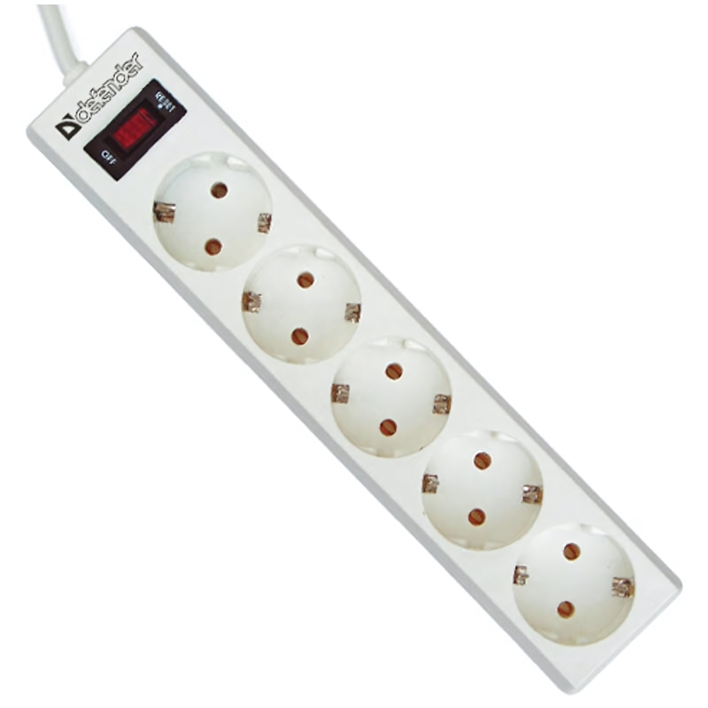 Фильтр сетевой Defender ES, 1,8 м White (5 розеток)