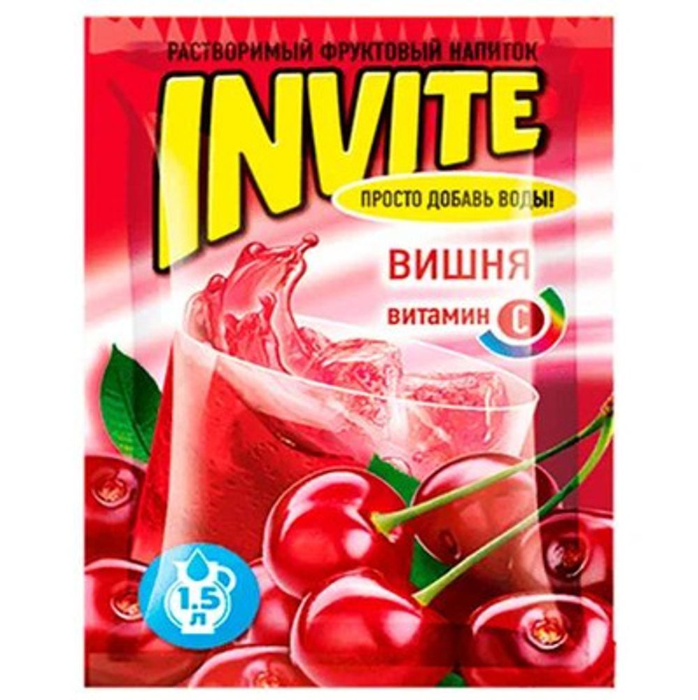 Растворимый напиток ИНВАЙТ Вишня 12г*24шт*6 блоков.