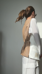 Жилет овер Пустыня из хлопка с контрастной спинкой
