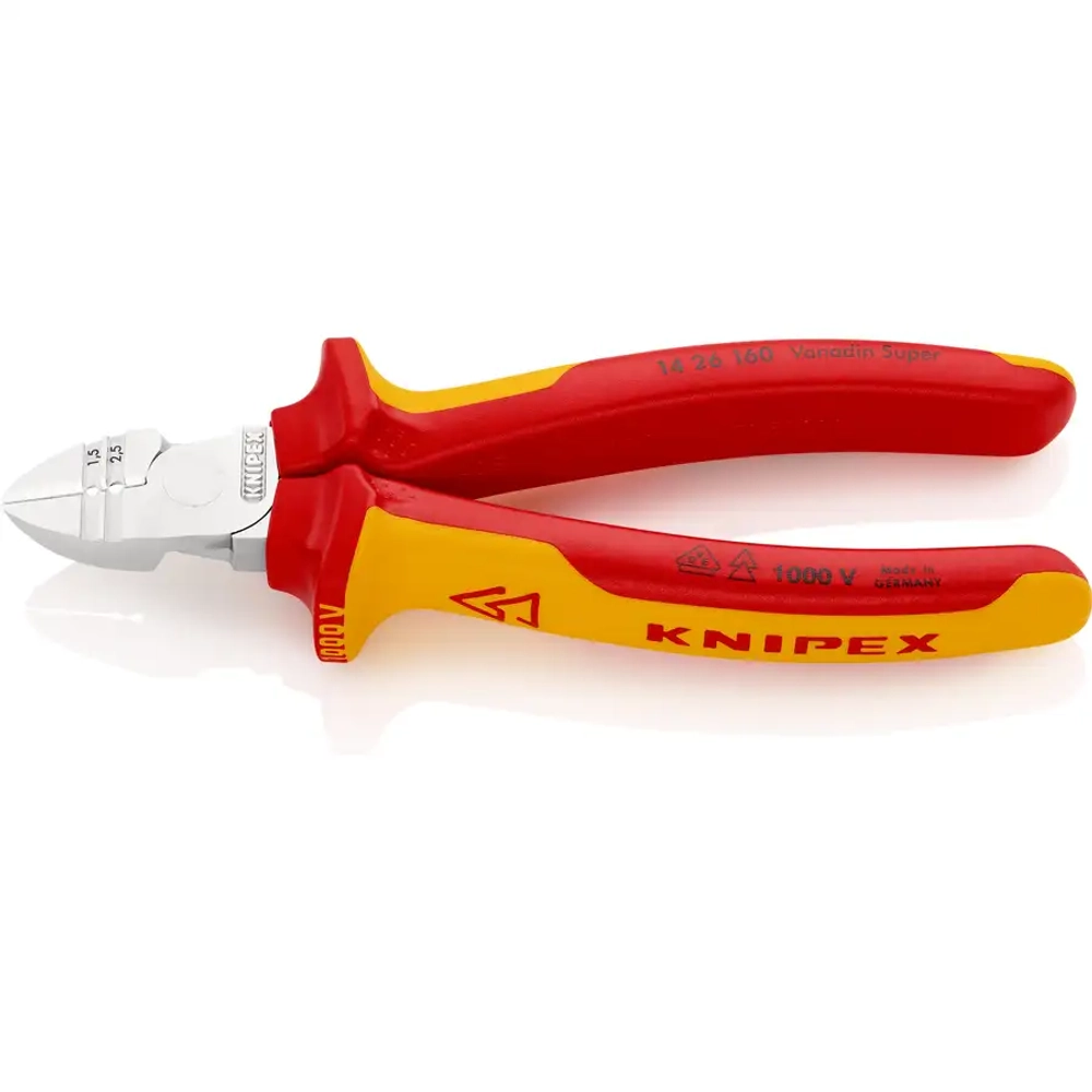 Кусачки боковые для удаления изоляции хромированные 160 мм Knipex 14 26 160