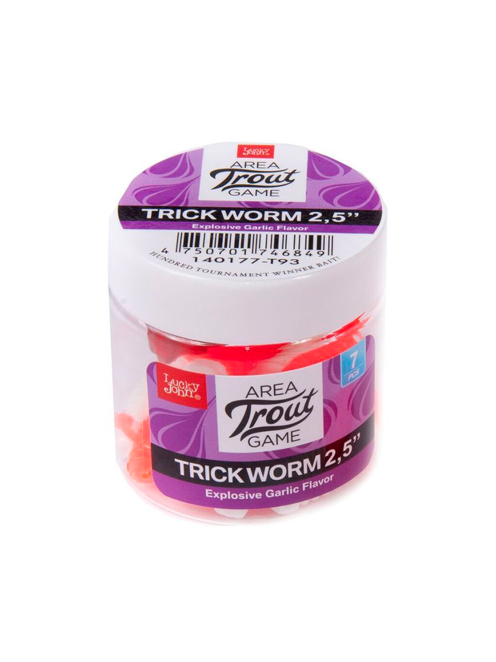 Слаги съедобные искусственные LUCKY JOHN Pro Series TRICK WORM 2,5in (6.35)/F05 7шт.