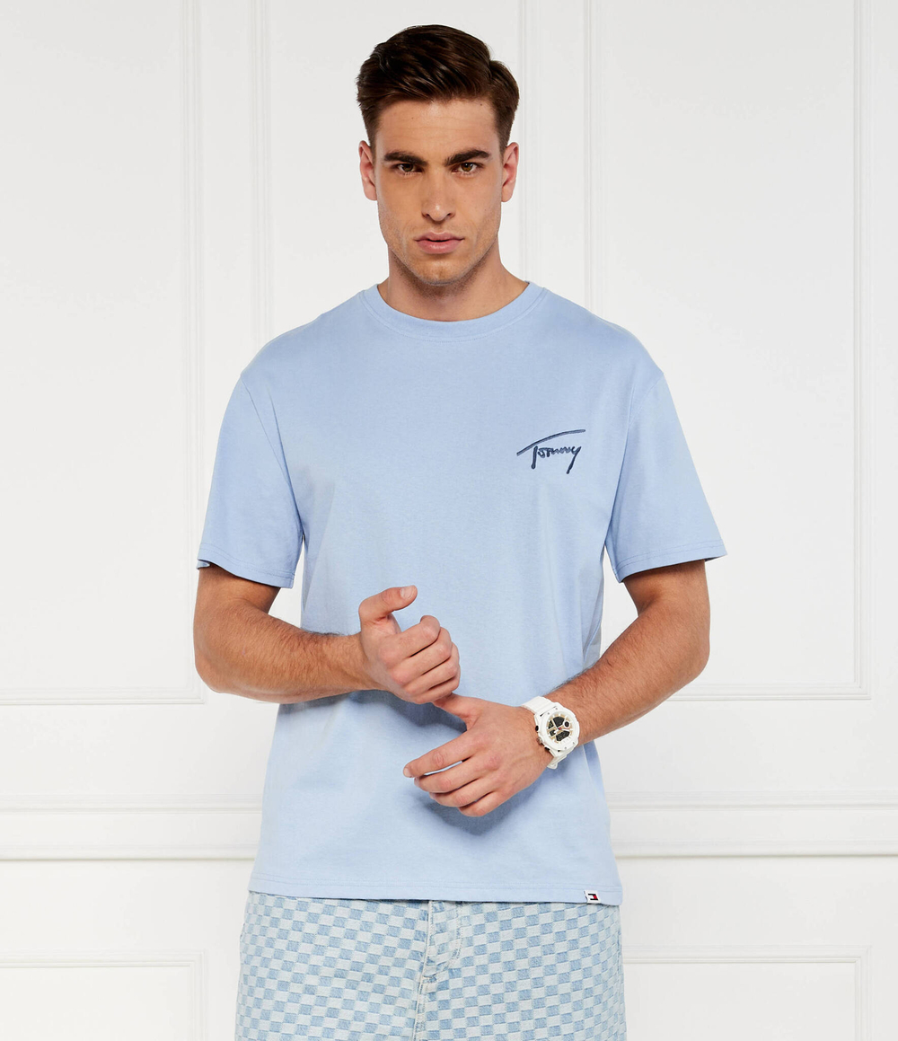 Футболка SIGNATURE Tommy Jeans - голубой(DM0DM17994)