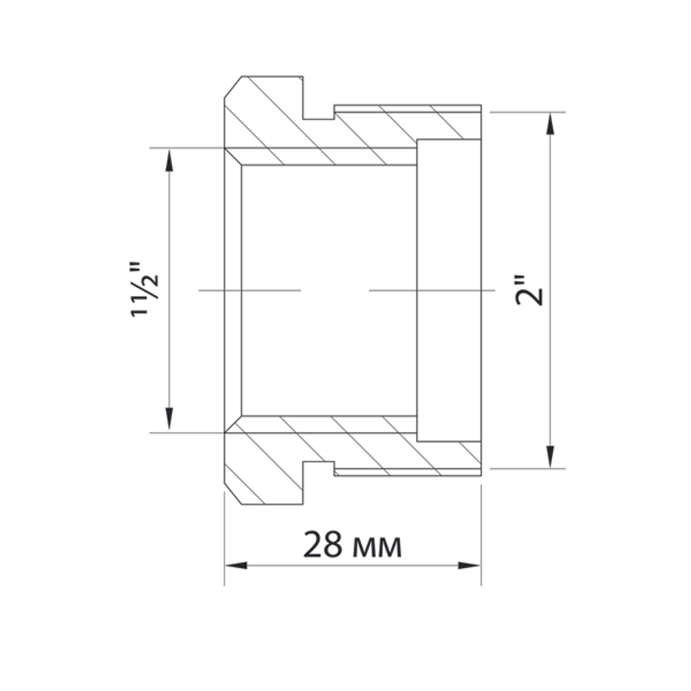 Футорка 2'' - 1 1/2'' нар/вн VRT® никель
