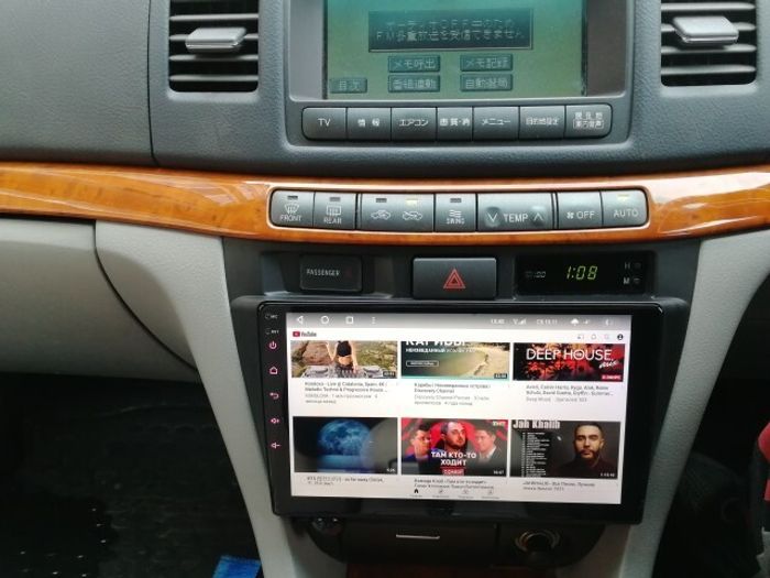 Магнитола для Toyota Mark II 110, Verossa 2000-2004 (вниз) - FarCar S400-TS18 монитор 9.5" QLED на Android 14, CarPlay, 4G SIM-слот