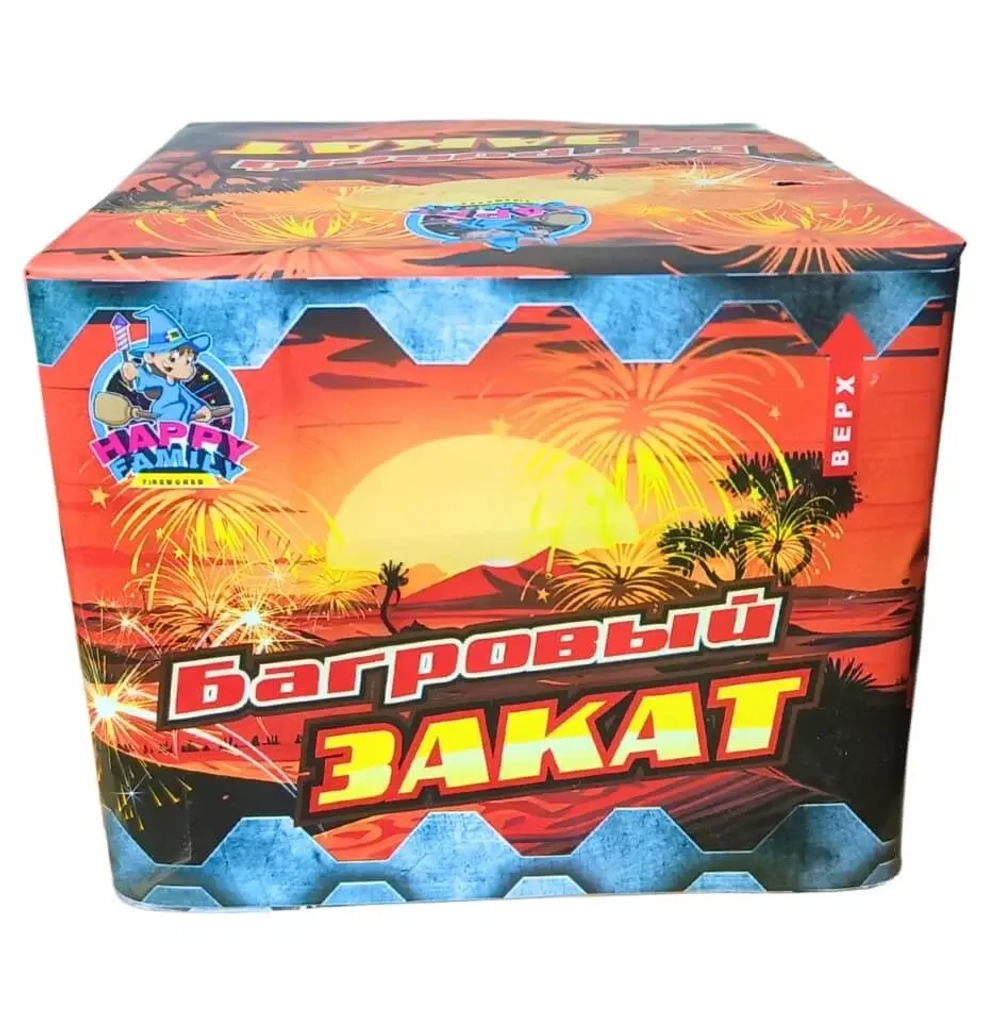 Батарея салютов Багровый закат (FP-B102) от Фаворит Пиро Групп, 36 залпов, 20 мм