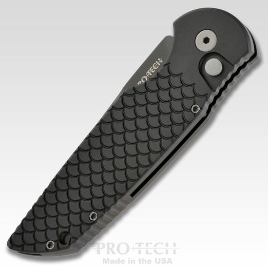 Автоматический нож PTTR-3X1 Tactical Response 3 - алюм. черн рук-ть Fish Scale, черн. клинок 154СМ