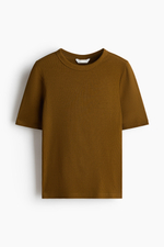 Облегающая футболка в рубчик — круглый вырез - H&M