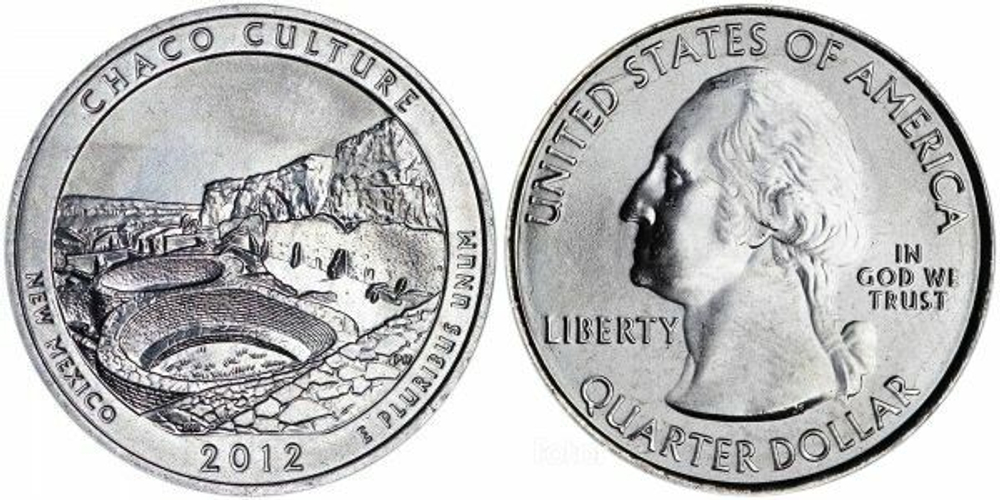 США 25 центов 2012 Квотеры «Парки США» 12 - Чако