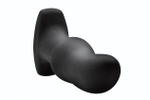 Черная вибропробка Model M Curved Rimming Plug with Remote - 15 см. (Цвет: черный)