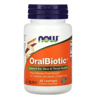 NOW Foods, OralBiotic, 60 Lozenges | Oral Biotik, 60 ta soʻriladigan konfet