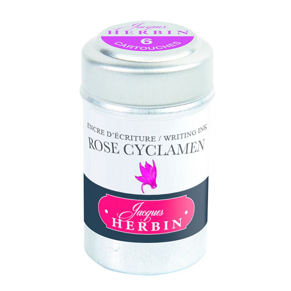 Картриджи для ручки Herbin Rose cyclamen Розовый Цикламен 6 шт (20166T)