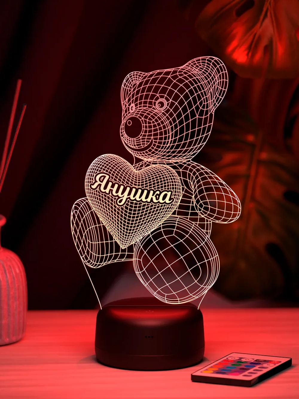 Ночник "Мишка с именем Янушка" - подарок девушке