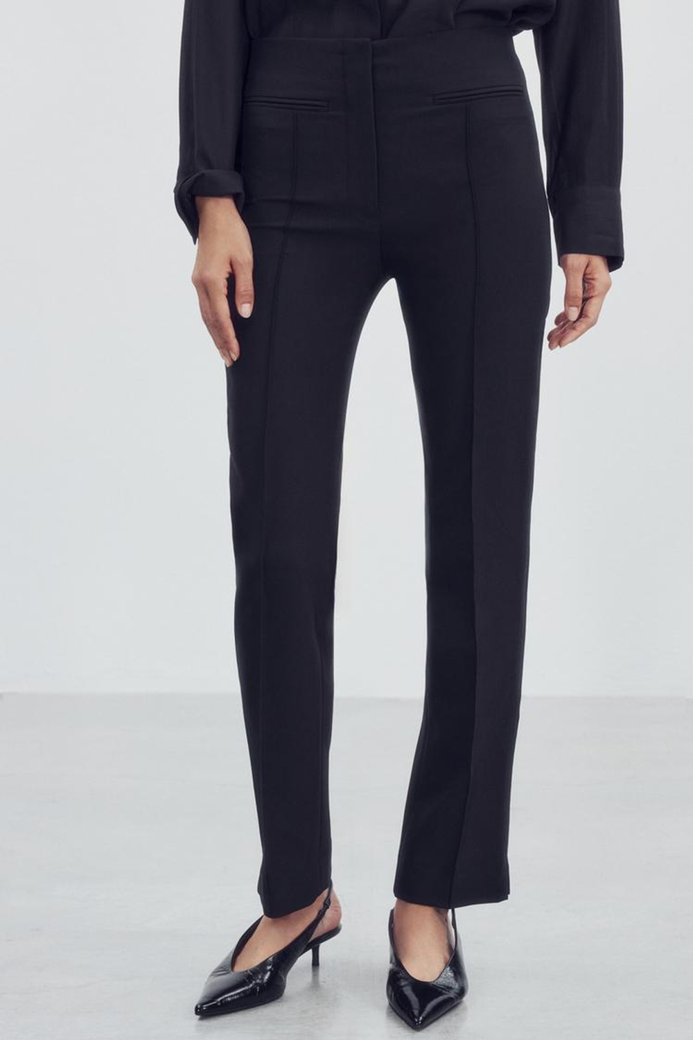 ZARA БРЮКИ СО СТРЕЛКАМИ — ZW COLLECTION, ЧЕРНЫЙ