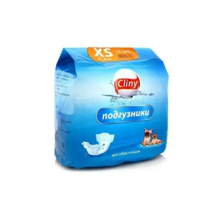 CLINY Подгузники для кошек и собак 2-4 кг размер XS (1 шт)