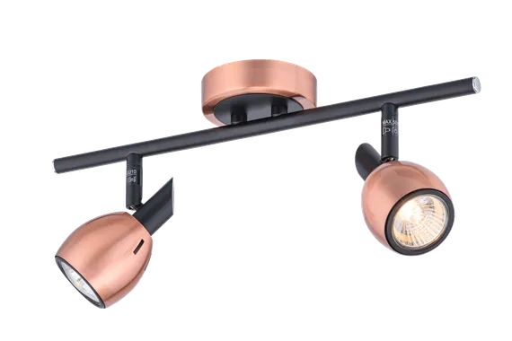 Светильник Sfera Sveta 8739-02/I502 RAB+BK, 2×15 Вт, чёрный и медный