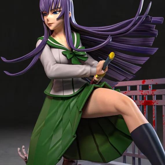 Saeko Busujima diorama - Highschool of the Dead