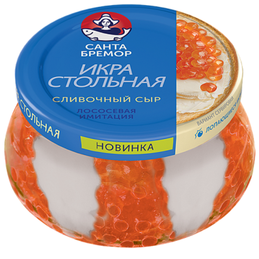 Икра Стольная Санта Бремор с крем-соусом с лососем 220 гр