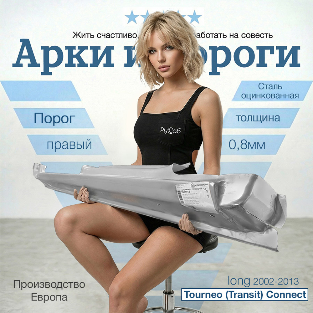 Порог правый Ford Tourneo (Transit) Connect long (Klokkerholm)