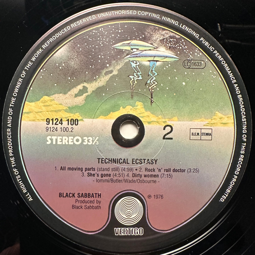 Black Sabbath - Technical Ecstasy (Голландия 1976г.)
