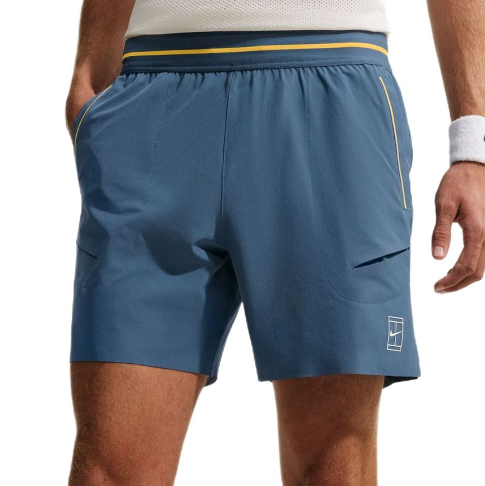 Мужские теннисные шорты Nike Court Advantage Dri-Fit 6in Tennis — new slate/laser orange/white