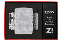 Зажигалка Zippo Armor® с покрытием High Polish Chrome, латунь/сталь, серебристая, 38x13x57 мм