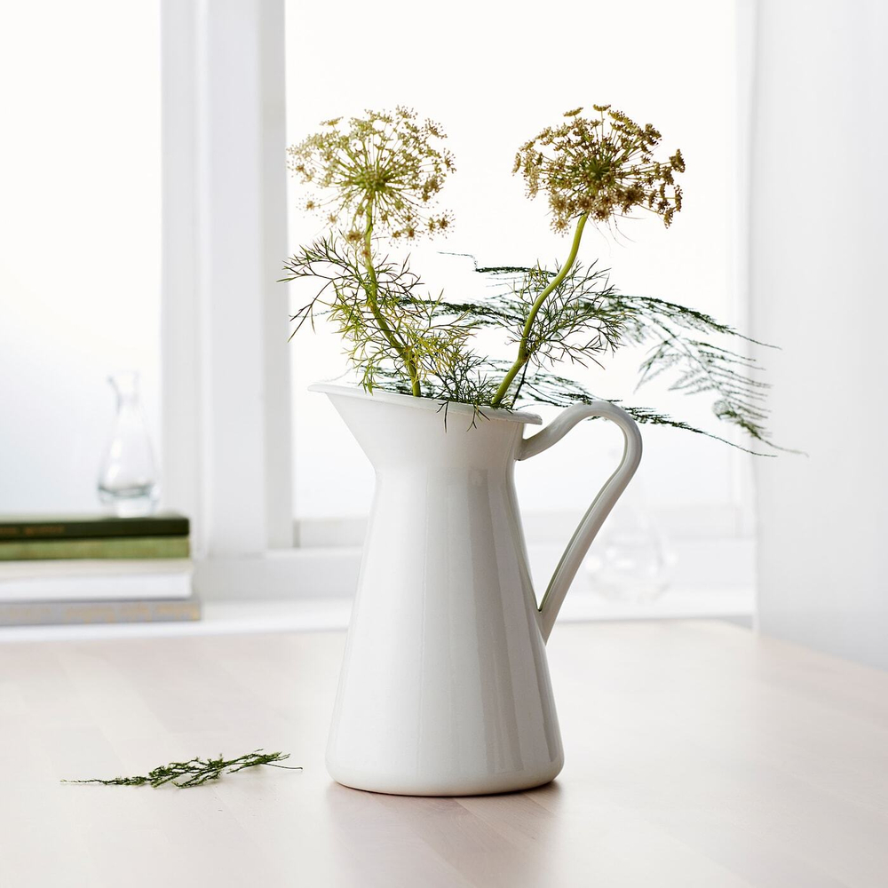 IKEA SOCKERÄRT (ИКЕА СОКЕРЭРТ) — Ваза/кувшин, белый, 22 см, фото 7