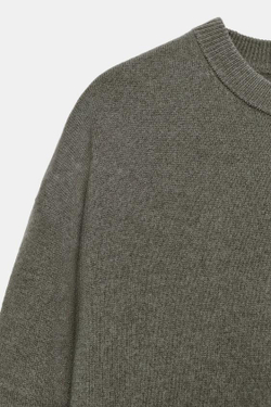 ZARA СВИТЕР ОВЕРСАЙЗ ИЗ 100% ШЕРСТИ, СЕРО-КОРИЧНЕВЫЙ