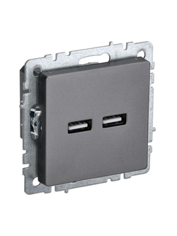 Розетка BRITE USB A+A 3.1А РЮ10-1-БрС механизм сталь IEK BR-U21-D31-K46