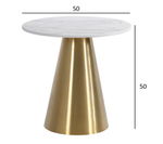 Стол журнальный Garda Decor керамогранит белый d50*50 см